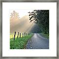 Great Smoky Mountains National Park Tn Cades Cove Road To Heaven Framed Print