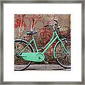 Green Bike And Graffiti Framed Print