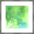 Green Blue Background  Watercolor Framed Print