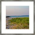 Green Harbor Beach Sea Grass And Jetty Marshfield Ma Framed Print