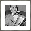 Groucho Marx Seated And Smoking Cigar Framed Print