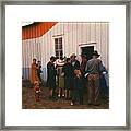 Group Of Homesteaders In Front Of The Bean House Framed Print