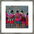 Group Of Peruvian Woman In Colorful Framed Print