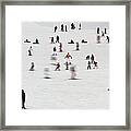 Group Of Skiers On Nursery Slopes Framed Print