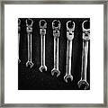 Group Of Steel Spanners Framed Print