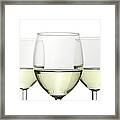Group Of Three Wine Glasses Isolated On Framed Print