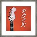 Guitar Head Illustration Red Rock Framed Print