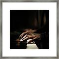 Hands Playing Piano Close-up Framed Print
