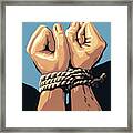 Hands Tied With A Rope Framed Print