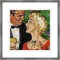 Happy Couple At Christmas Framed Print