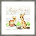 Happy Easter Bunnies Framed Print