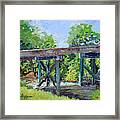 Harrison Park Bridge-ellijay River - Sun Peeking Under Framed Print