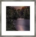 Harvest Moonrise Above Yahara River #1 - Stoughton Wi Framed Print
