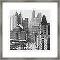 High-angle View Of Broadway Looking Framed Print