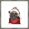 Holiday Pug Framed Print