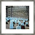 Holiday Wreaths At National Cemetery Framed Print