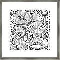 Hollyhocks Lineart Framed Print