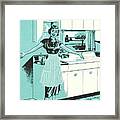 Homemaker In The Kitchen Framed Print