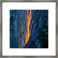 Horsetail Falls In Yosemite National Framed Print