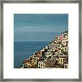 Houses On Hillside, Positano, Amalfi Framed Print