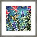 Hummingbirds In Mountain Foliage Framed Print