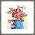 Hydrangea And Roses Framed Print