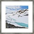 Ice Melting On Snow Glacier Mountain Framed Print