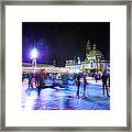Ice Rink With Cardiff City Hall Framed Print