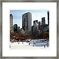 Ice Skaters At Central Park Framed Print