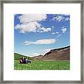 Iceland, Kaldidalur, Young Couple On Framed Print