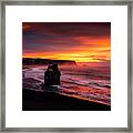 Iconic Rocks At Dawn\'s Embrace Framed Print