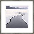 Icy Battle - Last Remnant Of Unfrozen Yahara River In Stoughton Wi Framed Print