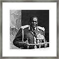 Idi Amin Addressing The United Nations Framed Print