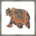 Indian Miniature Painting Of Elephant Framed Print