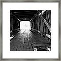 Indiana Covered Bridge With Red Wagon Framed Print