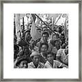 Indonesian Students Rallying In Streets Framed Print