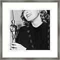 Ingrid Bergman Holding Oscar Award Framed Print