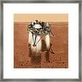Insight Lander Touching Down On Mars Framed Print