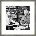 Irene Joliot Curie With Einstein Framed Print