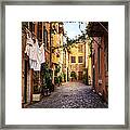 Italian Old Town Trastevere In Rome Framed Print