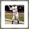 Jackie Robinson Of The Brooklyn Dodgers Framed Print