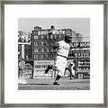 Jackie Robinson Rounds The Bases Framed Print