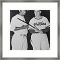 Jackie Robinson With Ben Chapman Framed Print