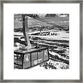 Jackson Hole Tram Black And White Framed Print