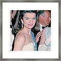 Jacqueline Kennedy In Crowd Framed Print