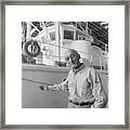 Jacques Cousteau Standing Next Framed Print