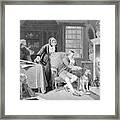 James Watt Illus.seated At Fireplace,dog Framed Print
