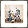 Japanese Barbers Framed Print