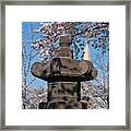Japanese Stone Lantern And The Washington Monument Ds057 Framed Print