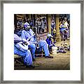 Jazz Musician Street Buskers In Infrared Framed Print